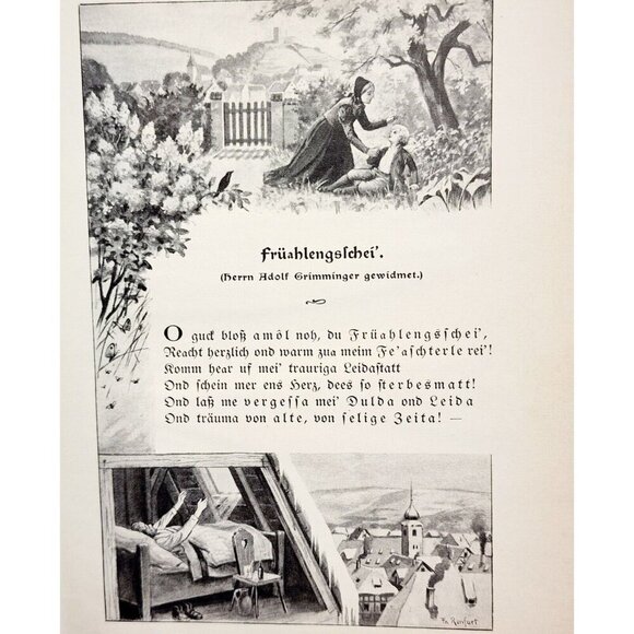 1906 German Poetry Von Meiner Alb Gustav Schwegelbaur 1st Edition Antique Rare - Picture 4 of 5
